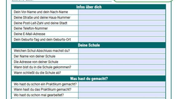 Arbeitsblatt: Lebenslauf schreiben AB-Lebenslauf-schreiben