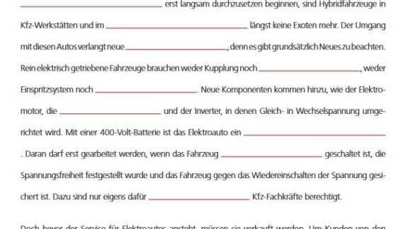 Foto eines Lückentexts.