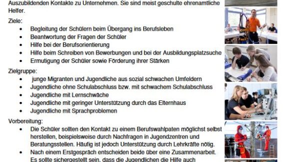 Arbeitsblatt: Berufswahlpaten Berufswahlpaten