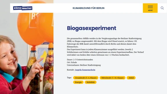 Experiment: Biogas Biogasexperiment