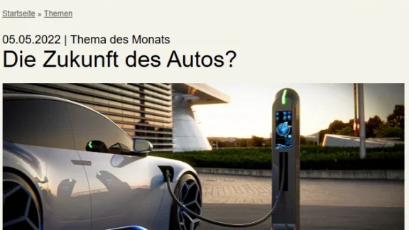 Linktipp: Die Zukunft des Autos Screenshot Auto and Ladesäule