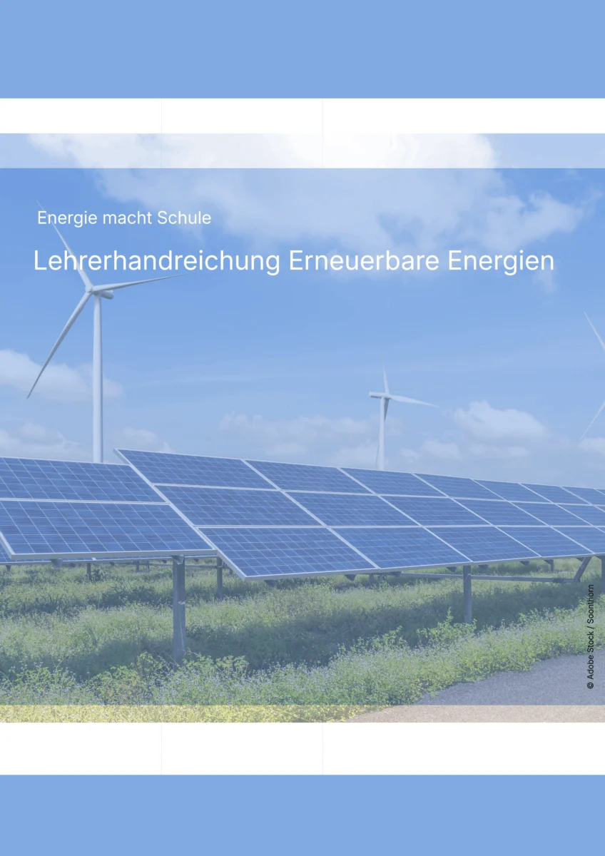 Titelblatt der Lehrerhandreichung Erneuerbare Energien.
