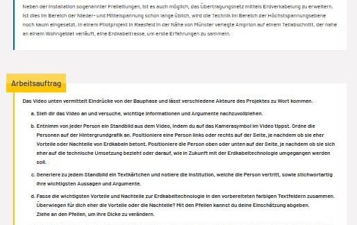 Interaktiver Lernbaustein: Erdkabel Erdkabel