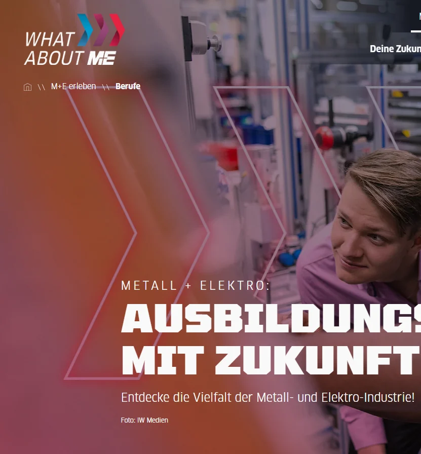 Screenshot von What about me: Ausbildung in Metall und Elektro.