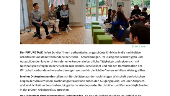 Titelseite der Broschüre Future Talk zur Berufsorientierung.