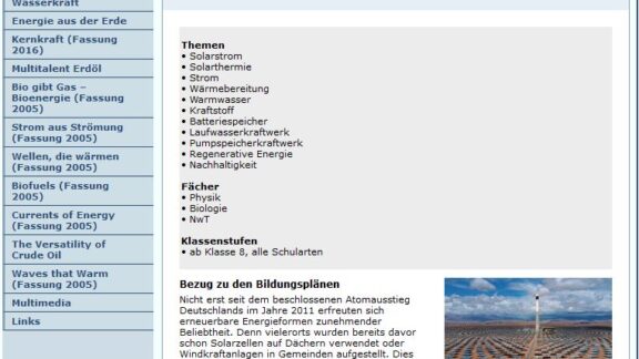 Unterrichtsmaterial: Erneuerbare Energien Total-phänomenal