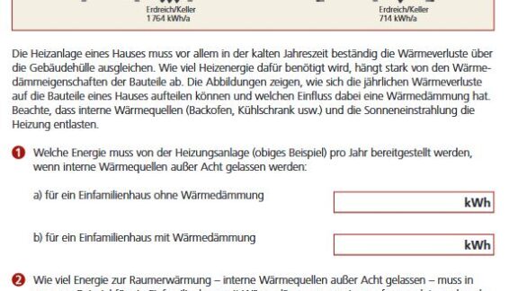 Arbeitsblatt: Wärmeenergiebilanz Wärmeenergiebilanz