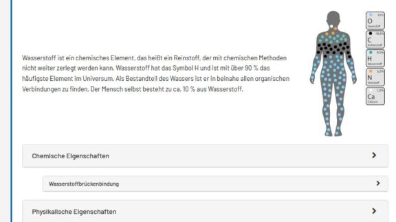 Interaktiver Lernbaustein: Eigenschaften von Wasserstoff Wasserstoffeigenschaften