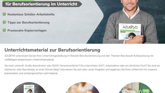 Linktipp: „Azubiyo“ Unterrichtsmaterial zur Berufsorientierung azubiyo
