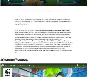 Material des WWF zu "Power-to-X"